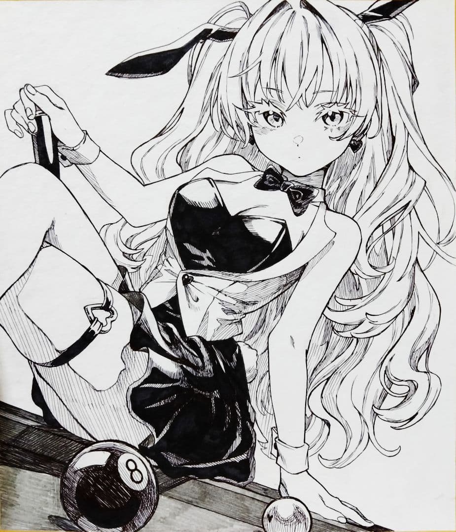 し*こ様 47.オリジナル手描きイラスト　モノクロ