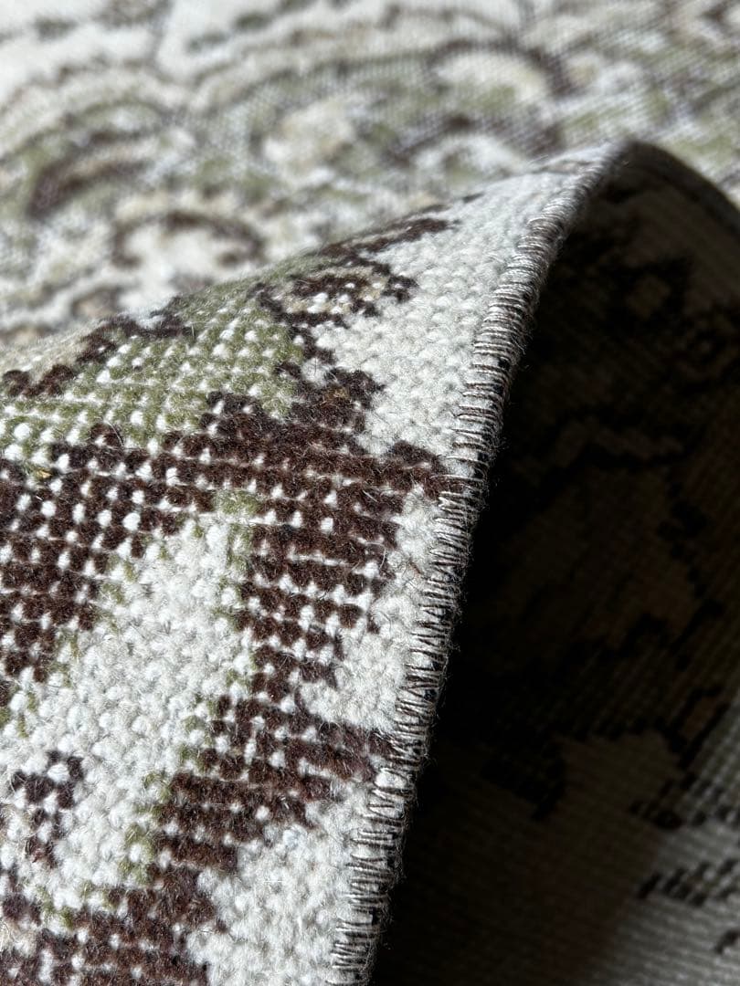 ボタニカル メダリオン　モスグリーン トルコラグ ヴィンテージラグ　雅姫さん