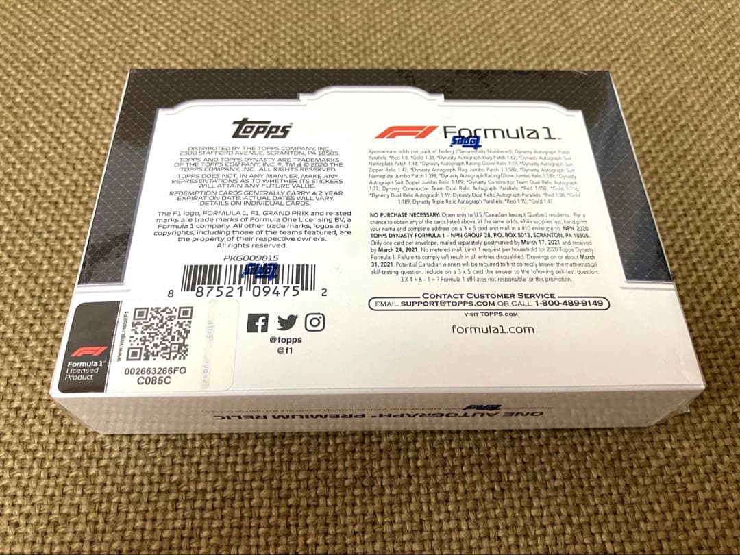 2020 Topps Dynasty Formula 1 未開封ボックス
