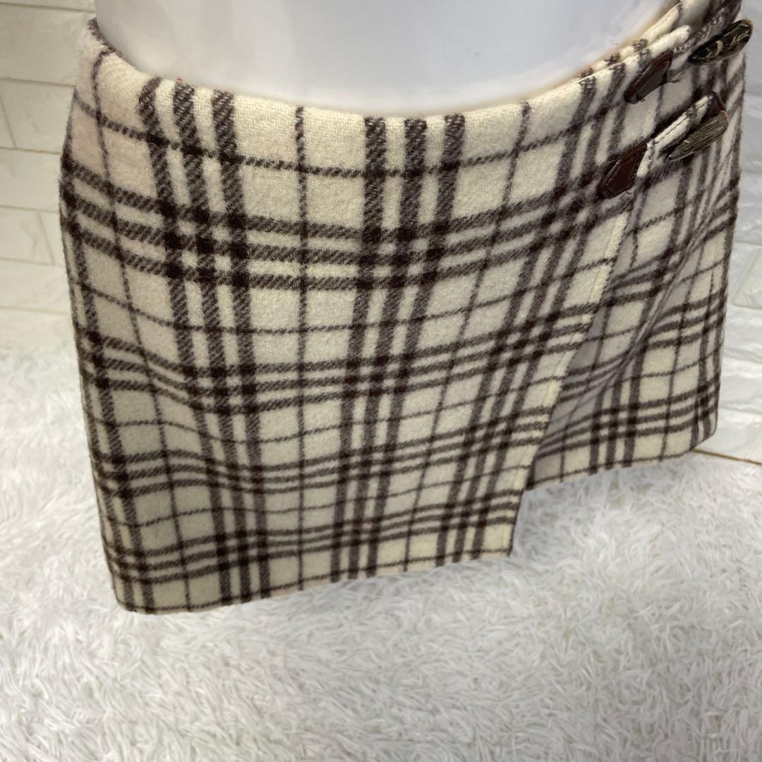 BURBERRY.bluelabel/バーバリー、ラップミニスカート、36サイズ