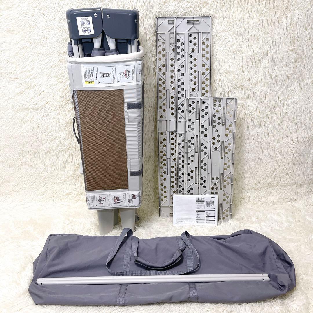 Aprica アップリカ ベビーベッド ココネルエアー AB グレーベアー極美品