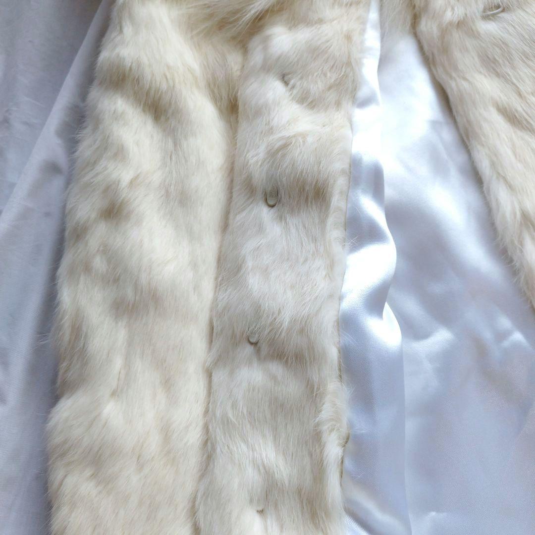 ラビットファー フォックスファー ホワイトファー ロングコート リアル