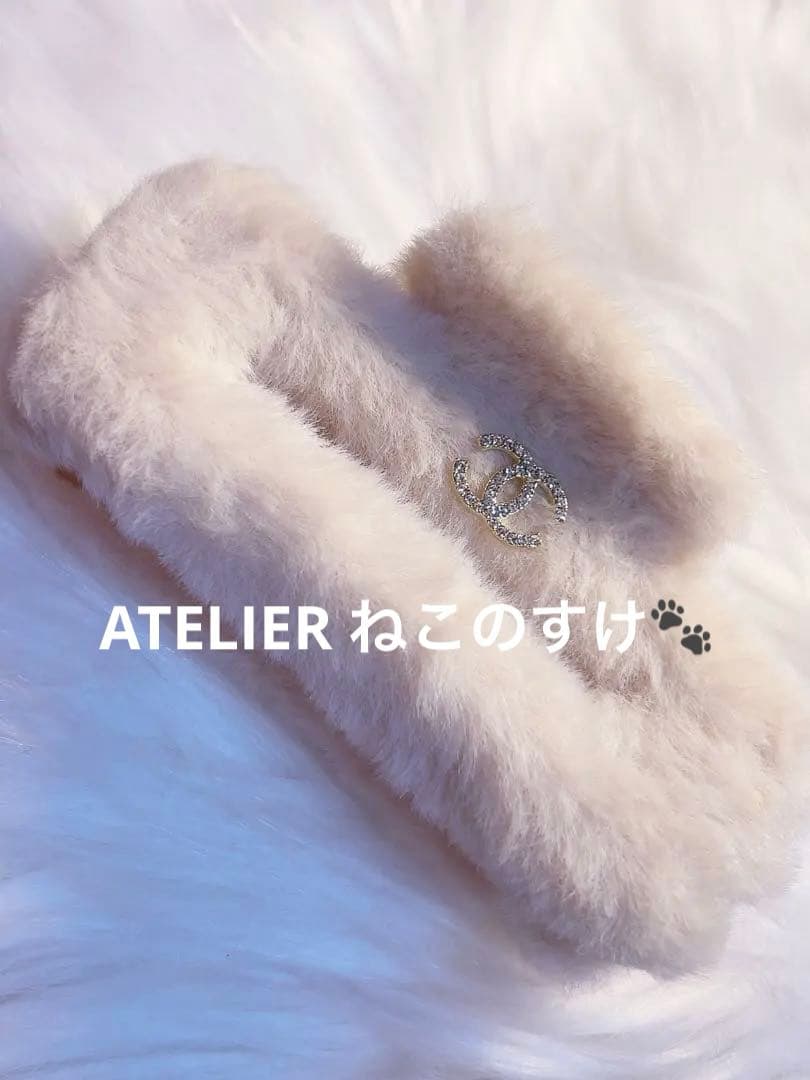 ✧︎*。CHANEL バレッタ ファー アイボリーベージュ ノベルティ ✧︎*。