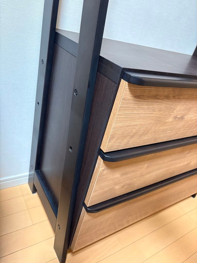 収納付きハンガーラック(ニーズ3 84 OP-3段 MBR/BK) ニトリ