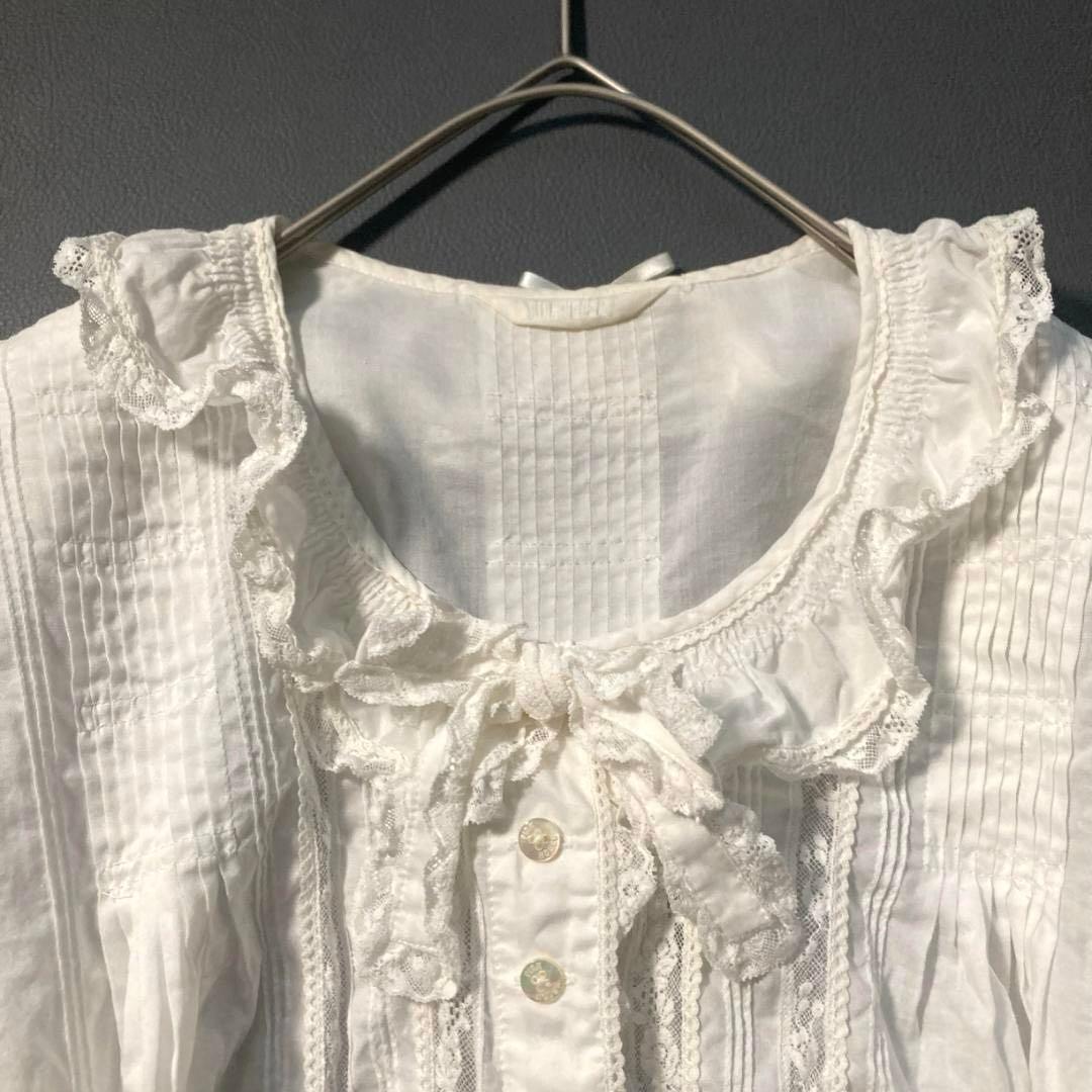 x*x様 【希少ビンテージ】ピンクハウス　綿ローン 長袖ブラウス フリル リボン