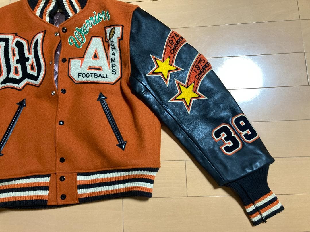 m*o様 スタイルアイズ フルデコ レザースタジャン 黒オレンジ サイズ40