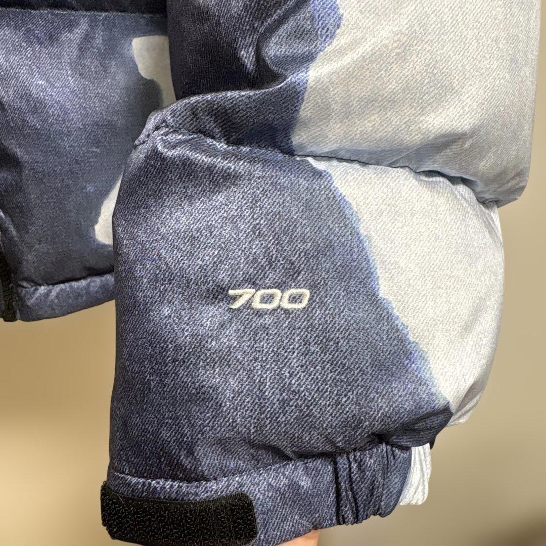 【North Face×Supreme】コラボ　ブリーチ加工ダウンジャケット　M