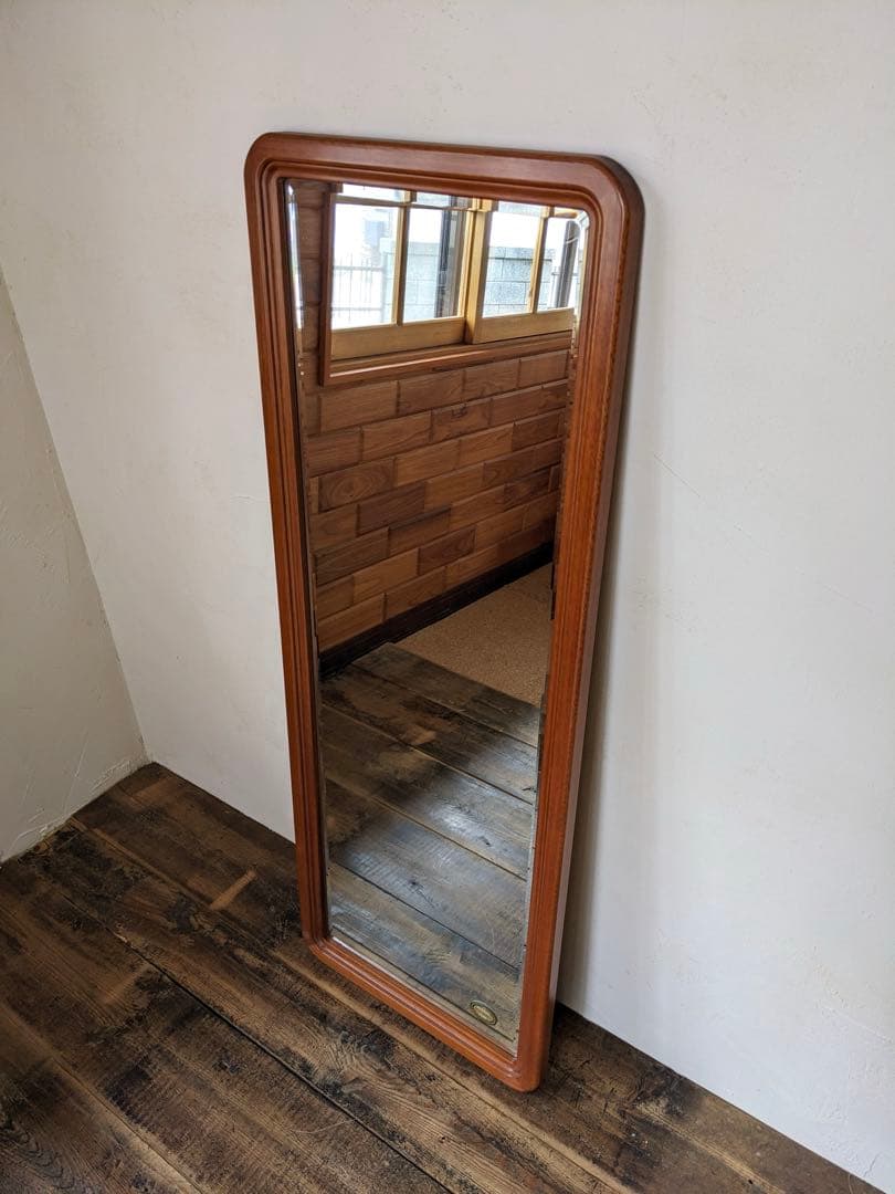 【受取者様が決まりました】木製スタンドミラー ミエミラー 面取り加工　姿見