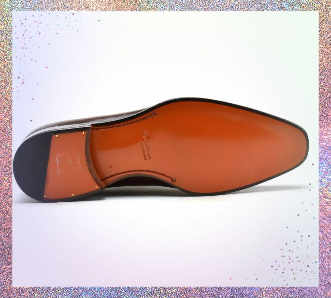 【新品】サントーニ★限定1足★世界の一流品レザーシューズ茶24.5cm