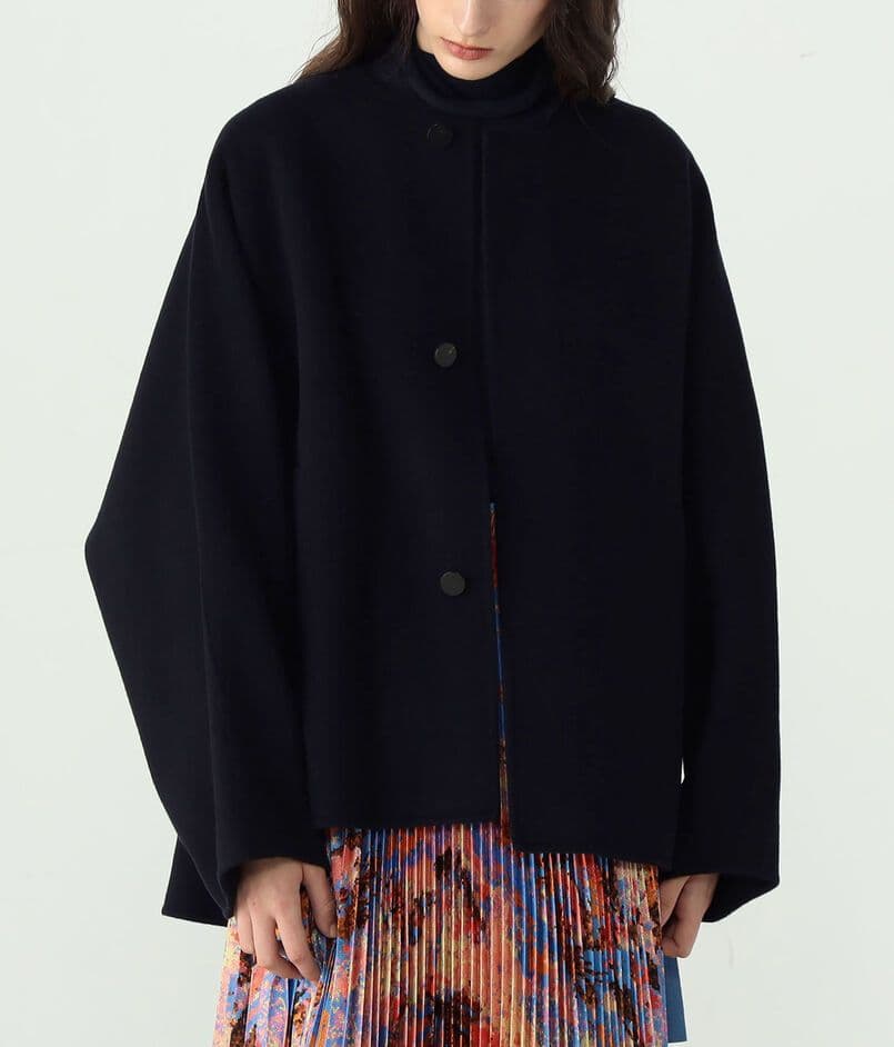 新品 24AW ウールダブルフェイス マントコート