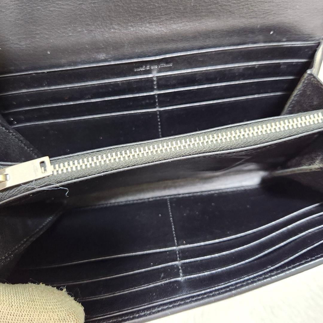 ✨極美品　付属品あり✨サンローラン　長財布　フラップ　カサンドラ　クロコ　黒