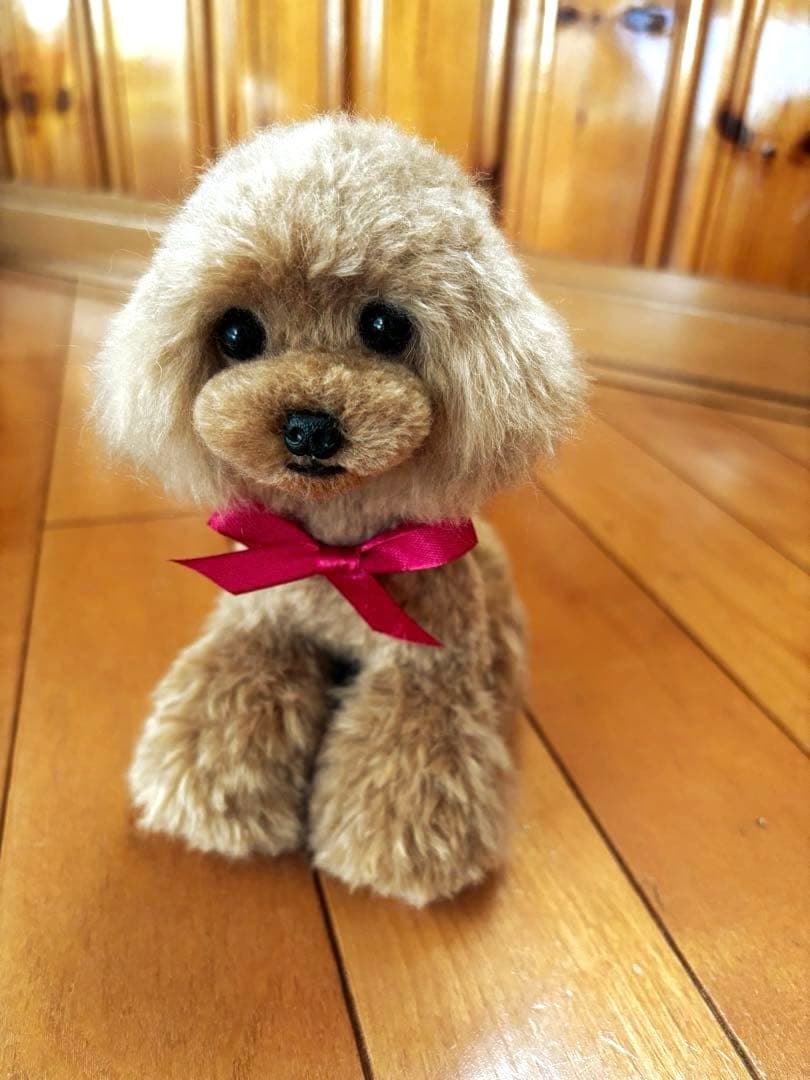 毛糸+羊毛フェルト トイプードル 17cm