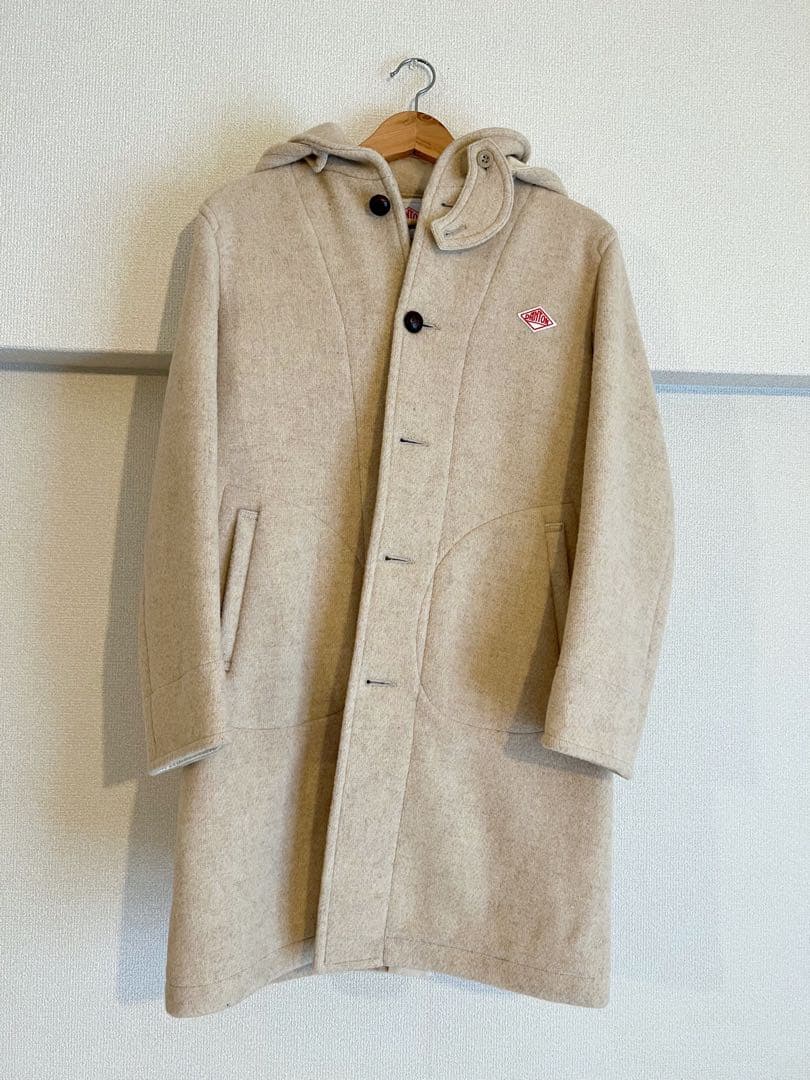 DANTON ベージュ フード付きコート