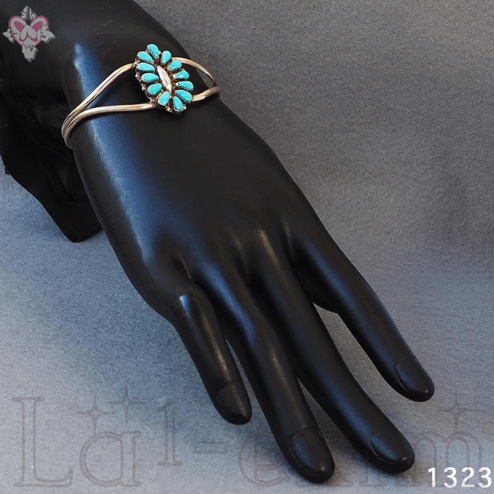 ターコイズ シルバー 刻印 ズニ インディアンジュエリー ブレスレット バングル