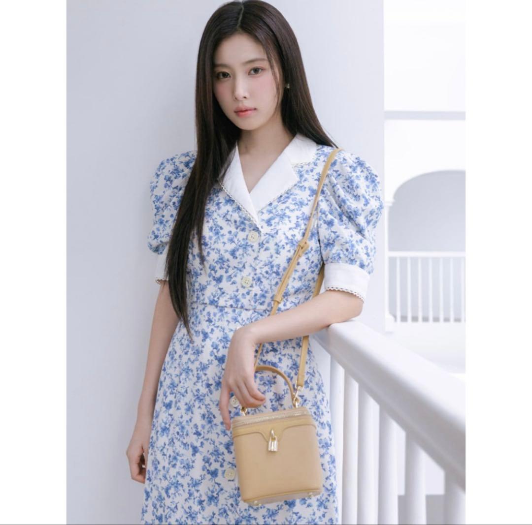 スナイデル　マルチプリントパフスリーブワンピース