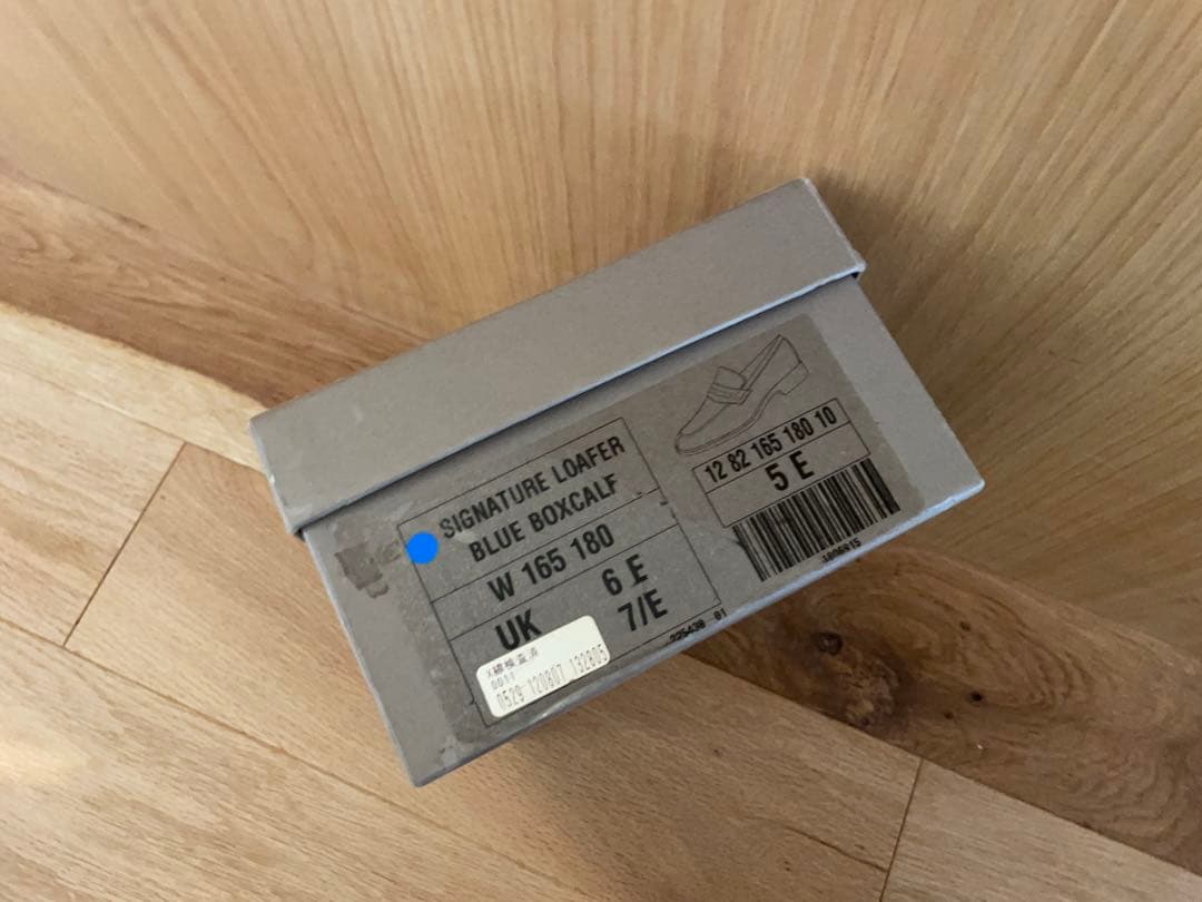 JM WESTON ネイビー レザー ローファー フラットシューズ　25cm