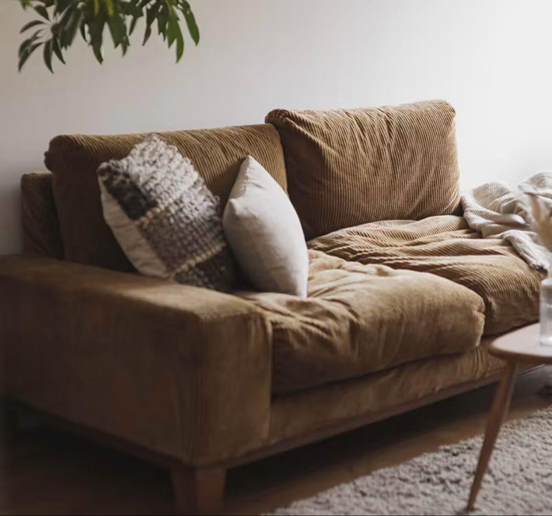 Re:CENOリセノ folk 3人掛けソファ　コーデュロイ　キャメル