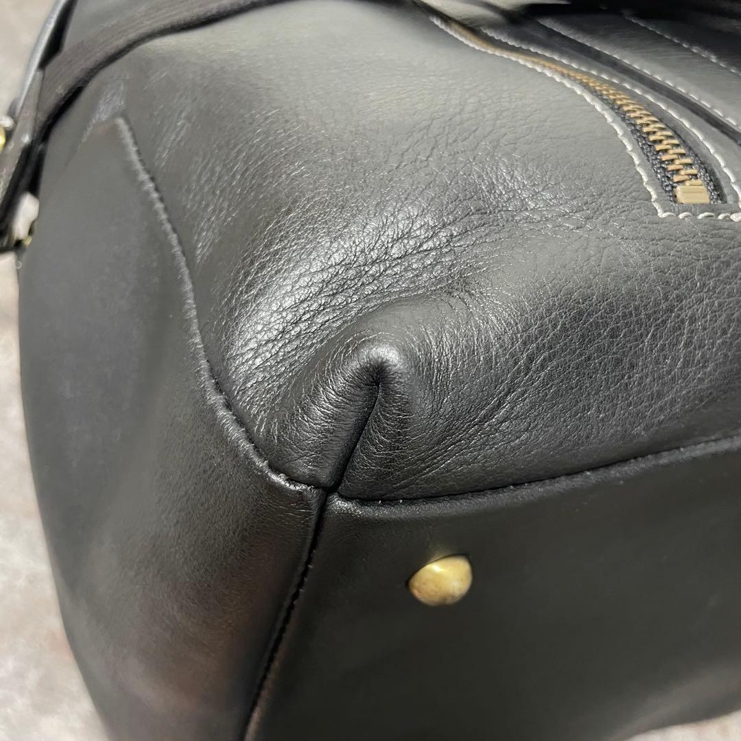 美品 土屋鞄 Plota 2way グランドボストンバッグ ショルダー 大容量黒