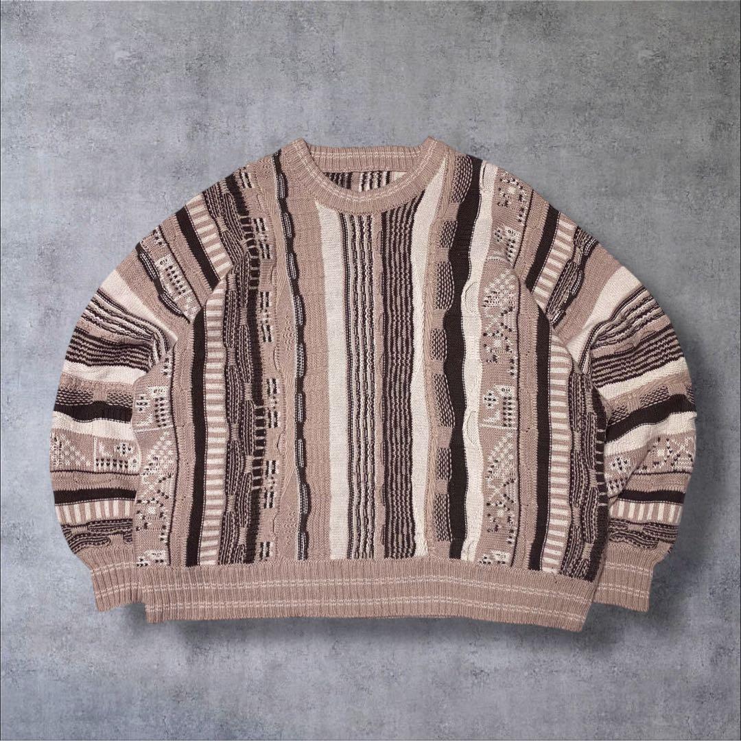 柄 短丈 ニット グランパ コーデ シティーボーイ c-boy style