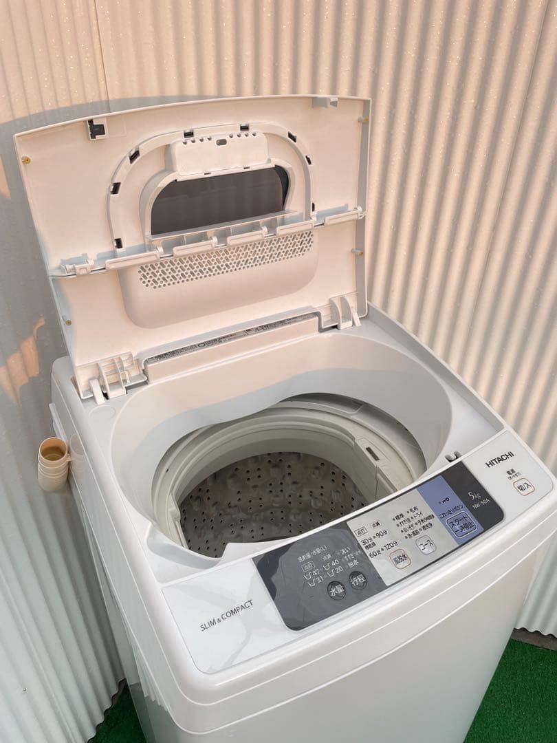 959 日立 ホワイト 5kg洗濯機 コンパクトデザイン 一人暮らし 単身 国産