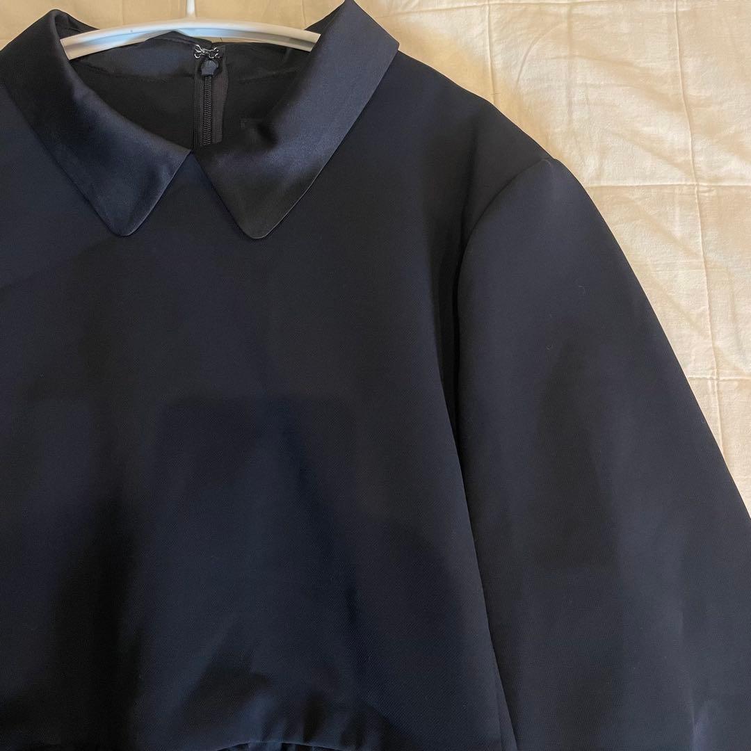 極美品　SONO ティアードフレアチュニックプルオーバー　ネイビー