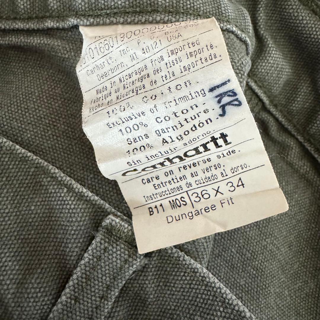 美品　carhartt モスグリーン　ダック　ペインターパンツ　W36 L34