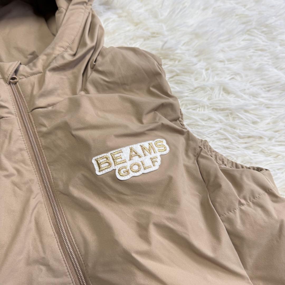 【ビームスゴルフ】美品 ダウンワンピース ロングベスト 中綿 ベージュ Mサイズ
