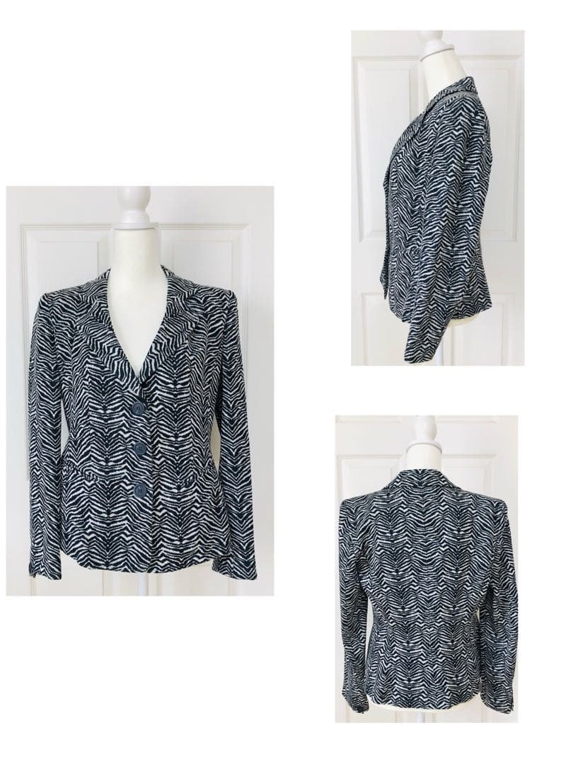 売約済アルマーニコレッツォーニゼブラ柄 ジャケット テーラード 48 イタリア製