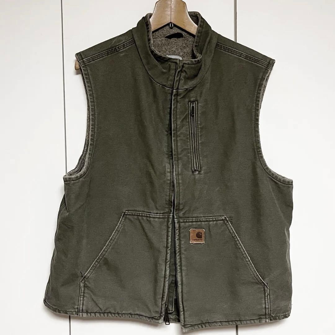 り*ん様 Carhartt カーハート ボアライナー仕様 ベスト モスグリーン