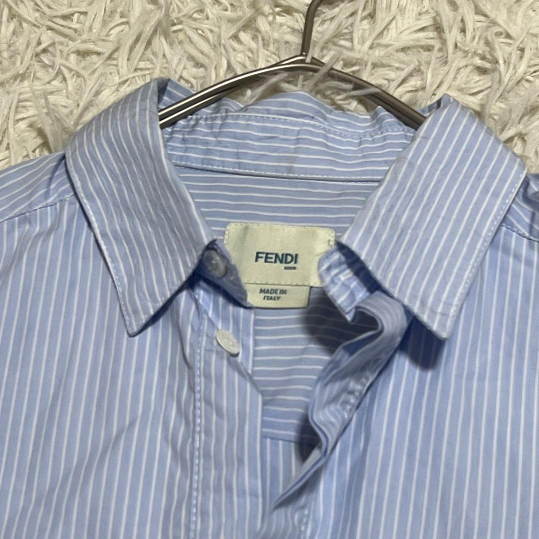 美品✨フェンディ キッズ ズッカ柄 長袖シャツ ストライプ 12A 152cm