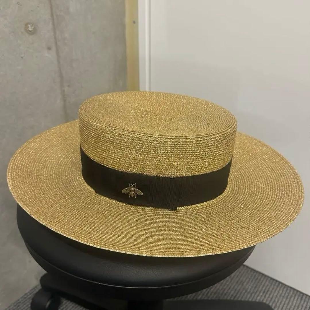 【ほぼ未使用美品】Gucci グッチ ボーラーハット 麦わら帽子