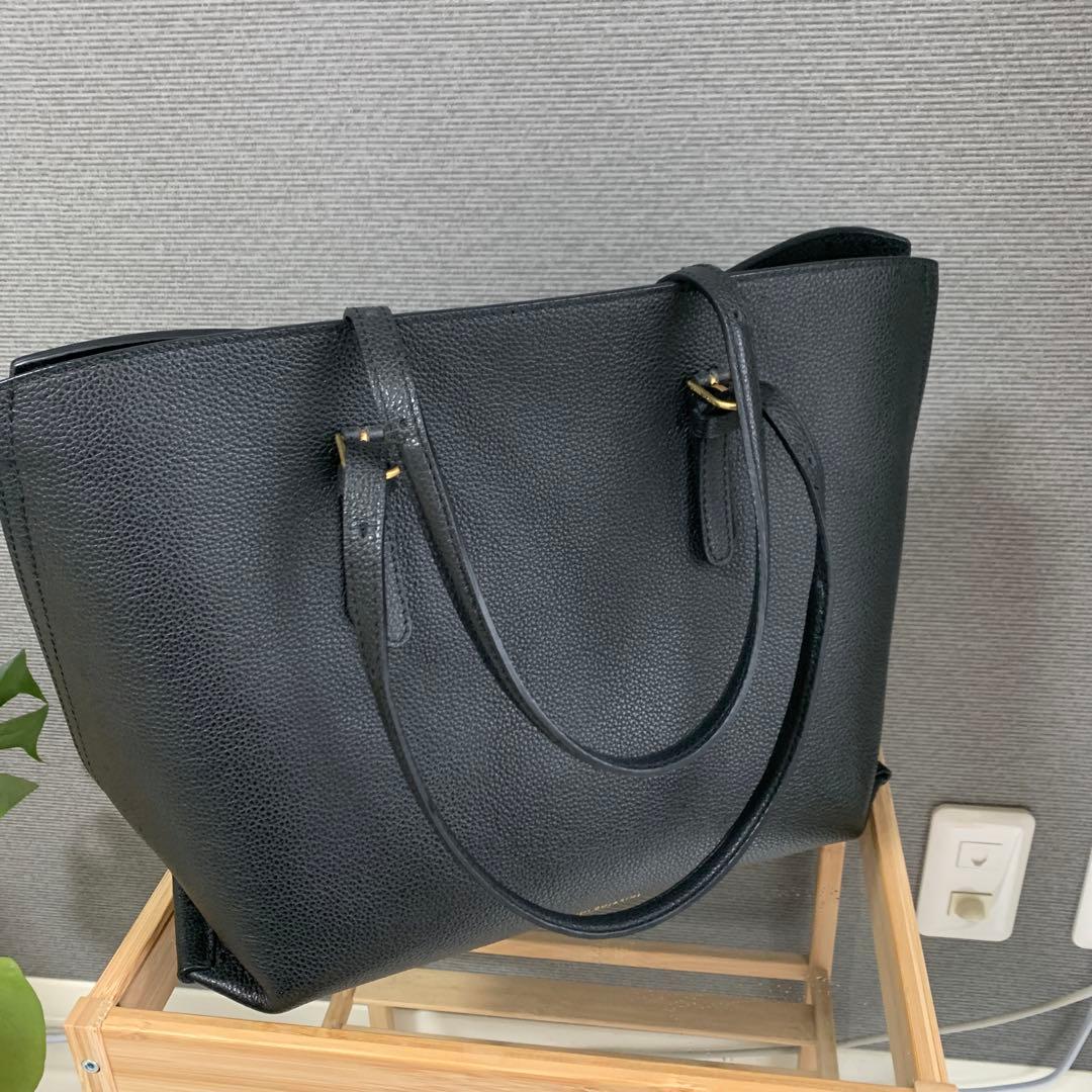 【美品】GIANNI CHIARINI ブラックビジネスバッグ大容量