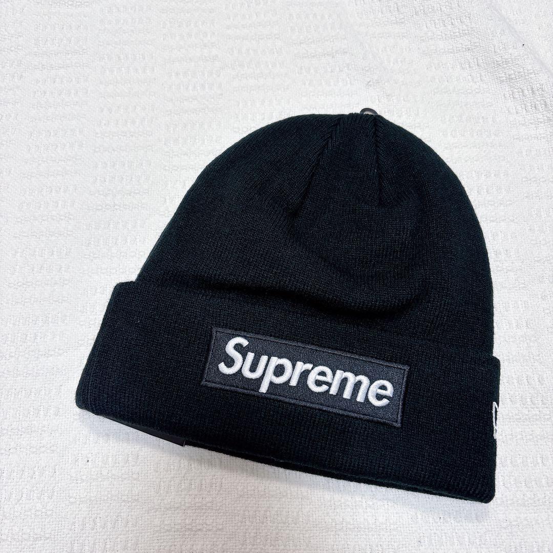 ゆ*と様 【新品】Supreme × New Era ボックスロゴ ビーニー 黒