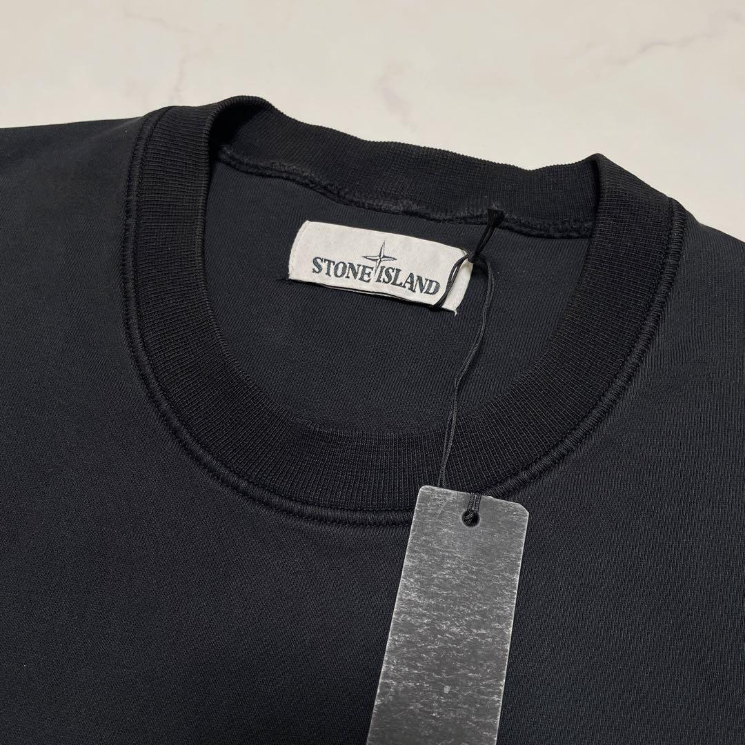 STONE  コットン　クルーネック　トレーナー　ブラック　Lサイズ