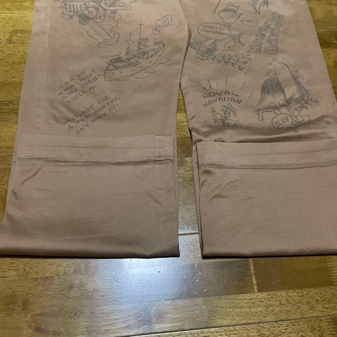 バズリクソンズ エイジング加工 ペイント チノ パンツ ブラウン系 32(中古)