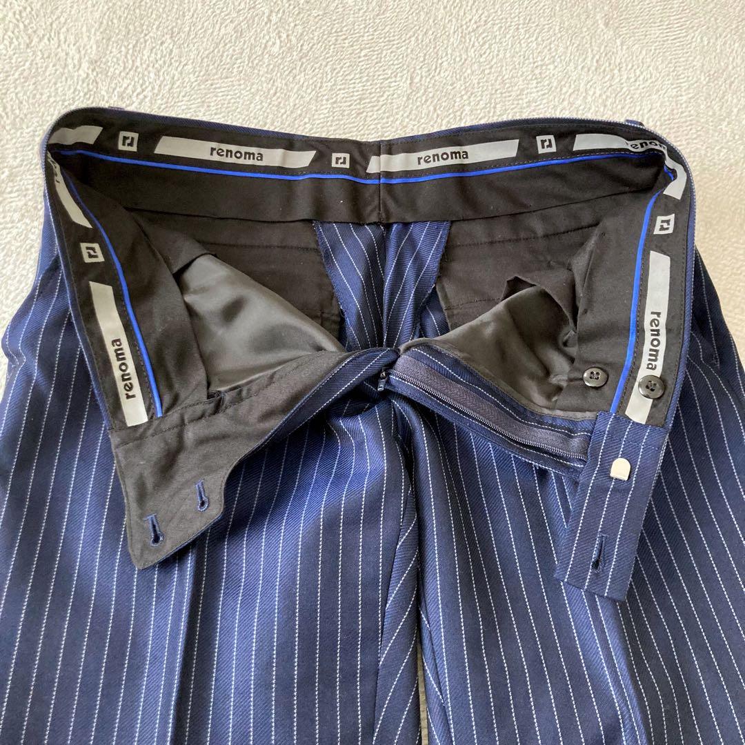 ✨美品✨ remoa HOMME 3ピース スーツ ネイビーストライプ AB5