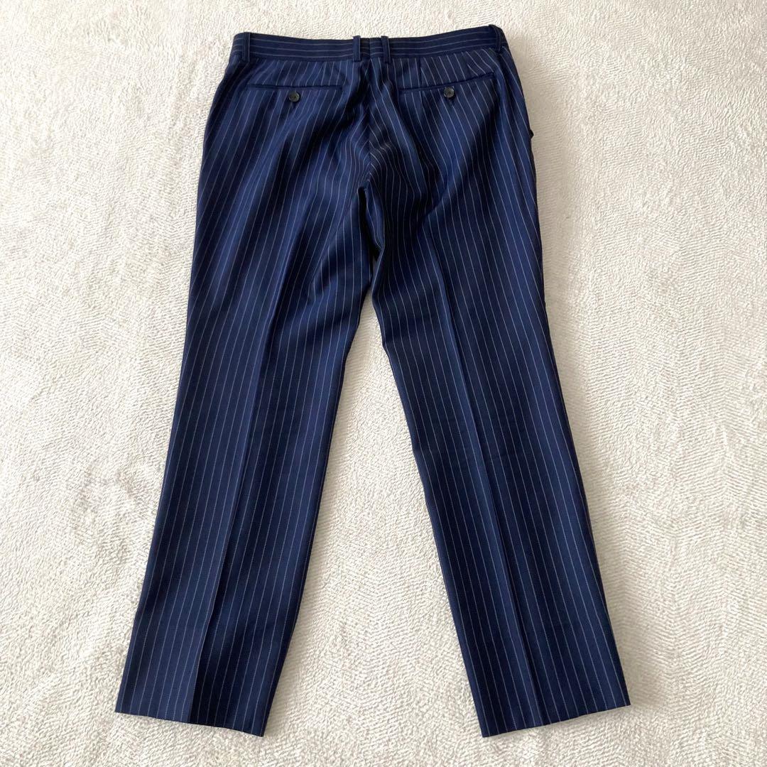 ✨美品✨ remoa HOMME 3ピース スーツ ネイビーストライプ AB5