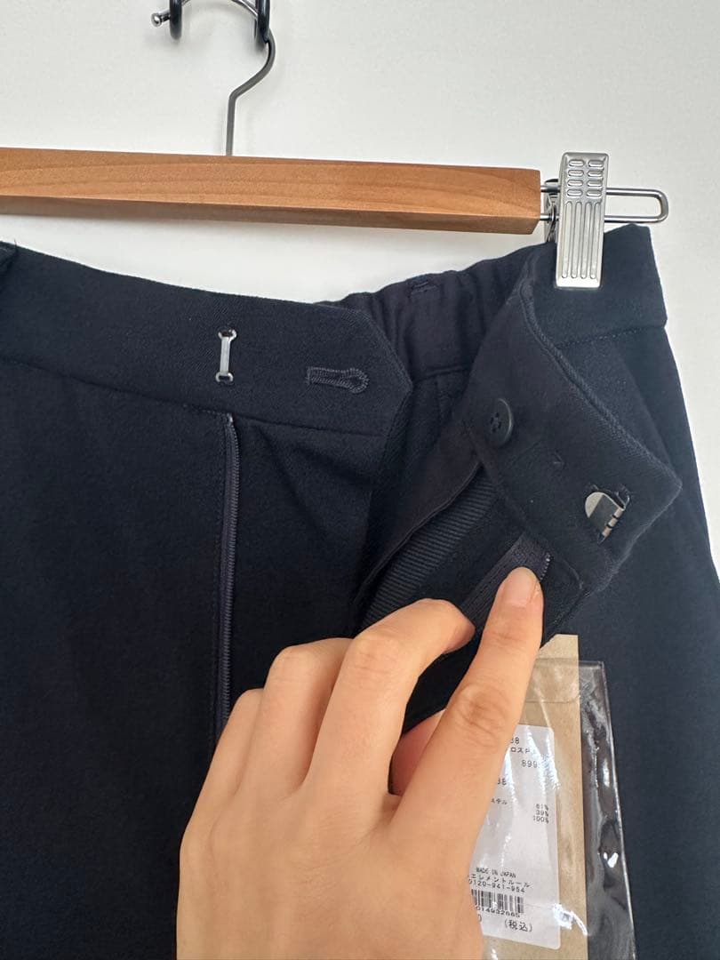 【新品】Curensology T/W ダブルクロスパンツ ネイビー　38サイズ