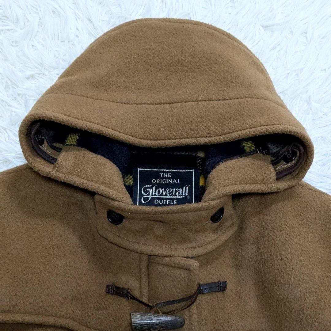 90s グローバーオール ダッフルコート チェック柄 キャメル 英国製 M