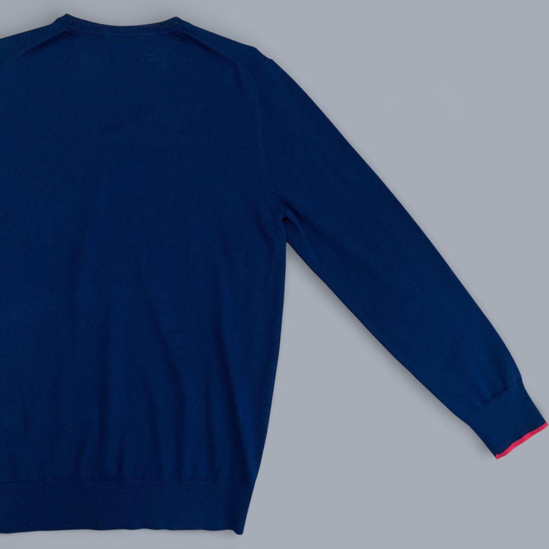 【新品タグ付】BURBERRY BLACK LABEL Vネック ニット 紺 L