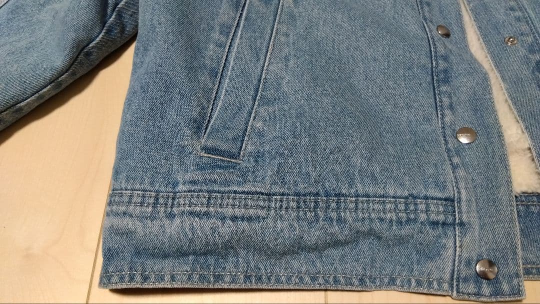 【S】adidas ボア　襟付き　デニム　ジャケット 　レディース　XS