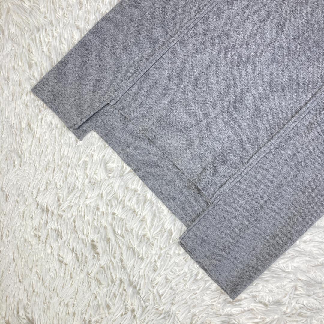 美品　UN3D.　アンスリード　ポイントカラーニットワンピース　グレー　38