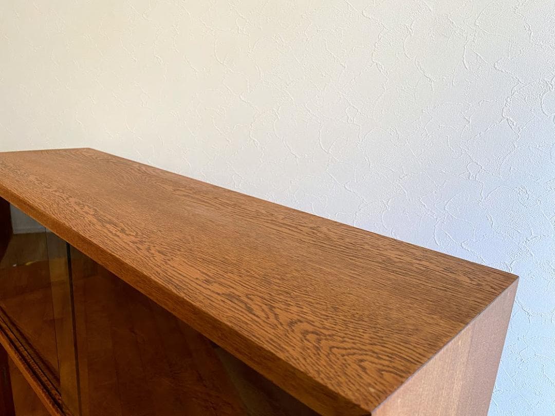 1950s イギリス製 英国 オーク ガラスキャビネット 仕上済