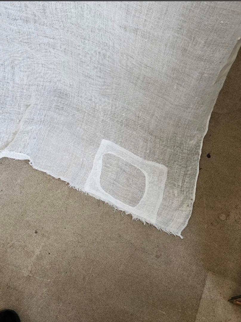 古布 木綿 白蚊帳 古裂 生成 リメイクタペストリー 間仕切り カーテン 洗濯済