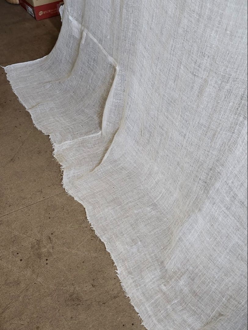 古布 木綿 白蚊帳 古裂 生成 リメイクタペストリー 間仕切り カーテン 洗濯済