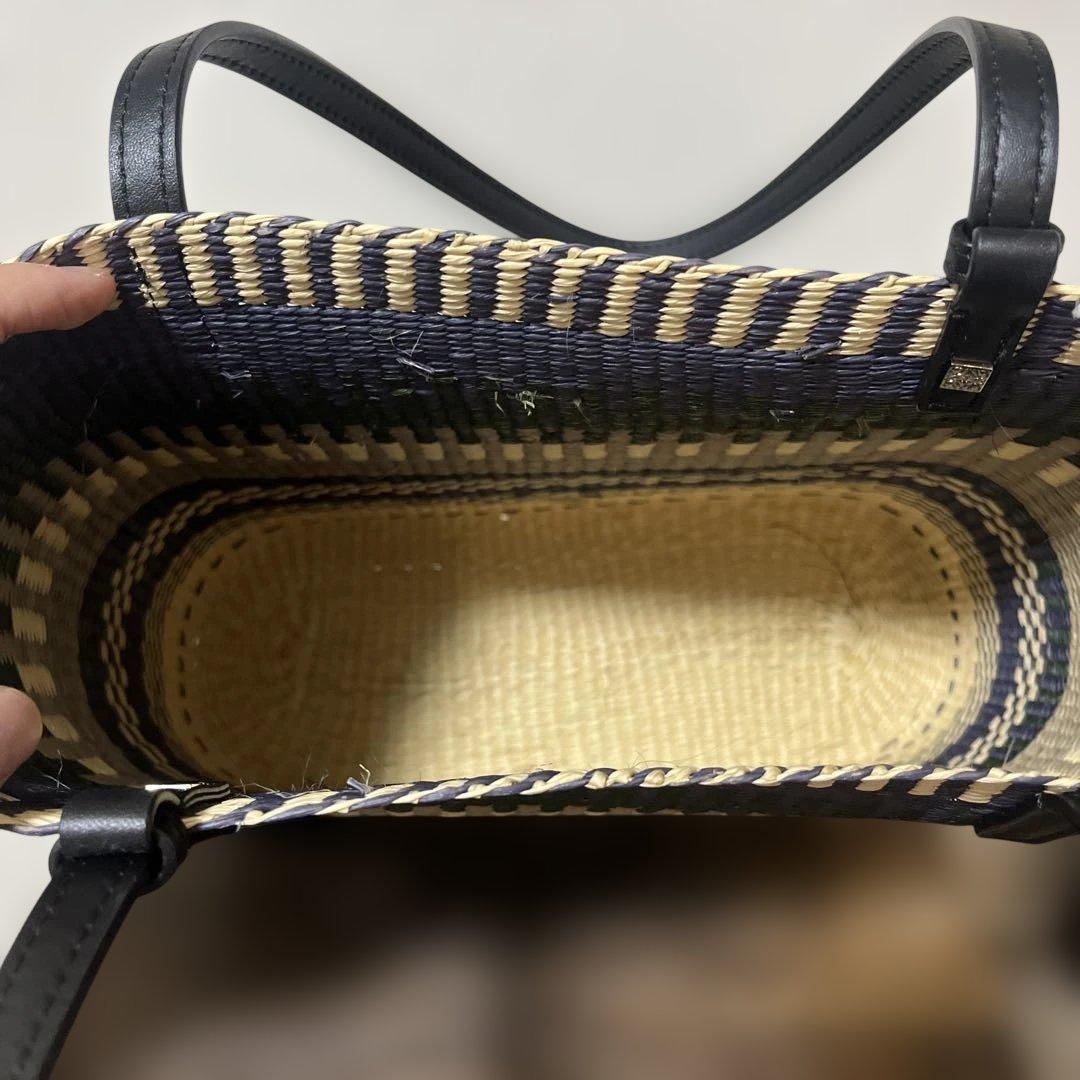 LOEWE カゴバック ネイビー 巾着付き