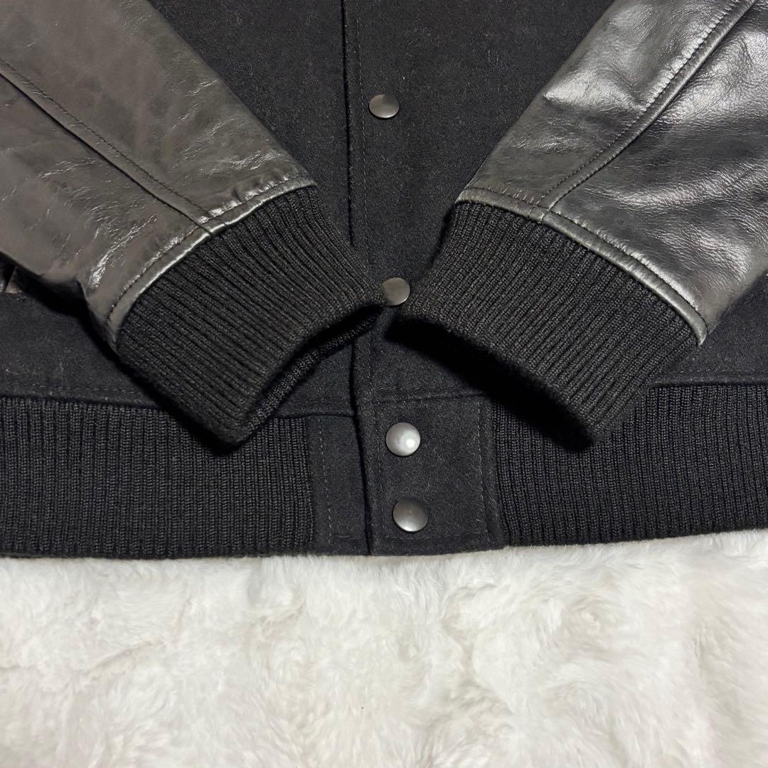 ✨美品メンズビギ MEN'S BIGI スタジャン　本革　牛革　ウール　サイズＬ