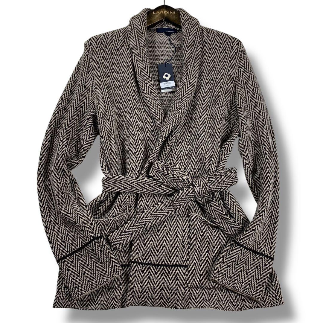 ほぼ未使用✨ラルディーニ ニットジャケット アルパカ混 シェブロン ダブル M