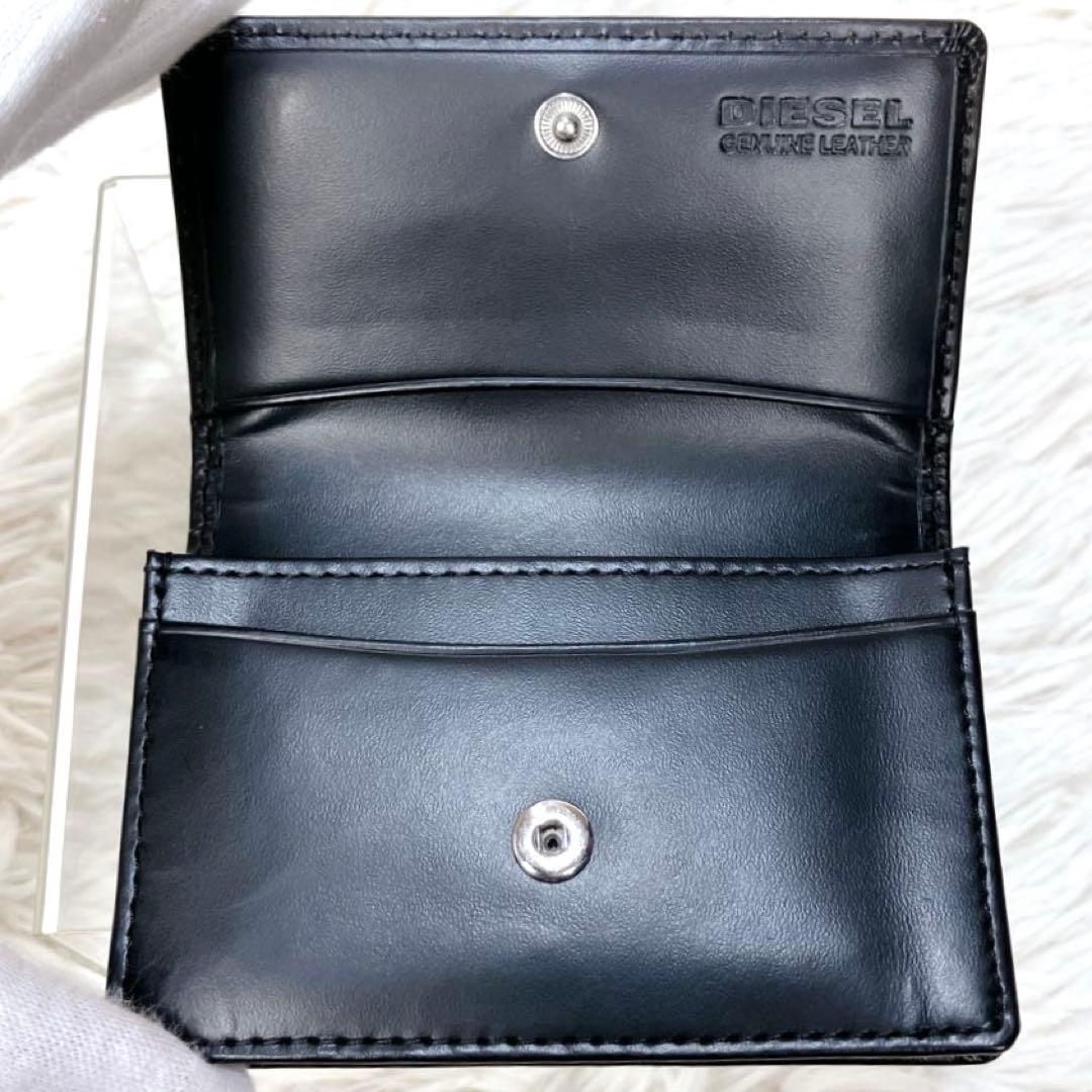 ノンちゃん タグ ディーゼル 名刺入れ カードケース ブラック 牛革