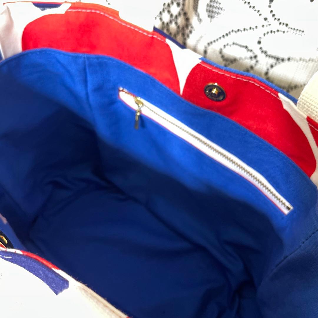 マリメッコ ウニッコ ミニトートバッグ ブルー×レッド ミャクミャク風 万博風